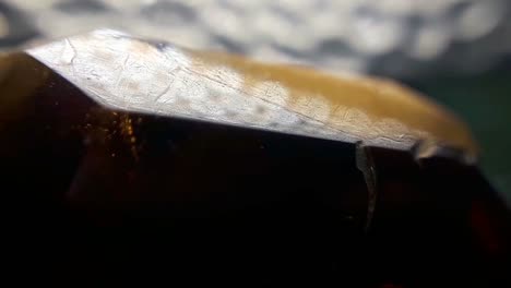 macro close-up of amber jewelry surface