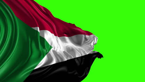 Flag of Sudan on green screen