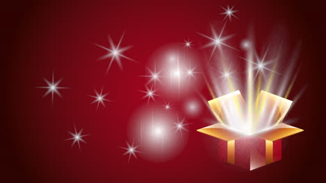 magic gift box with sparkling light