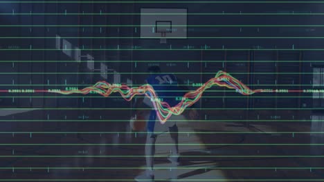 Animation-of-data-processing-over-basketball-player