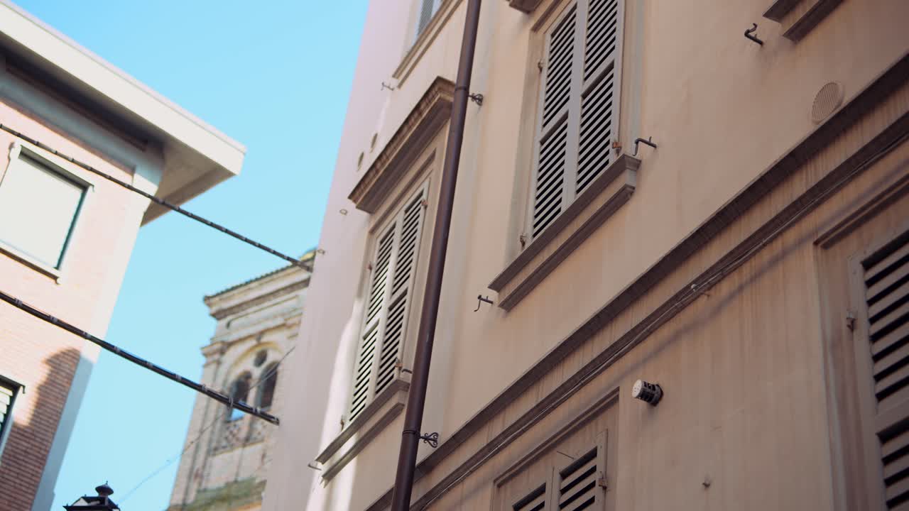Italian City Street View with Historic Buildings