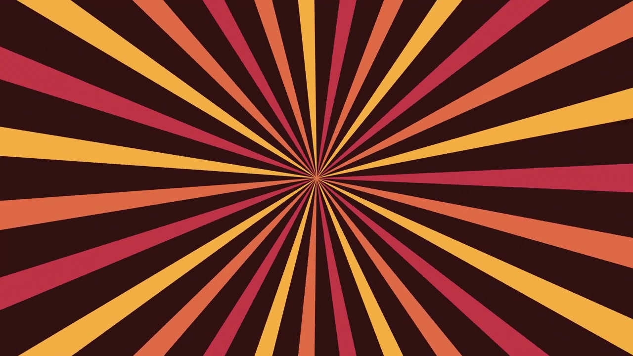 Animated Retro Sunburst Background with Rotating Rays