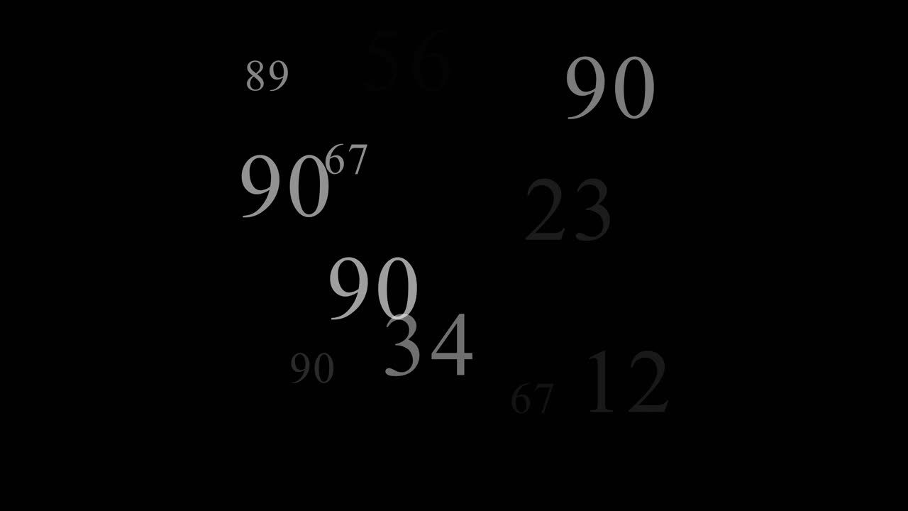 Numerical code with numbers displayed in white on black background