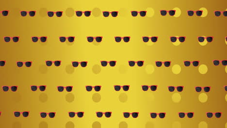 animación de gafas sobre un fondo punteado amarillo