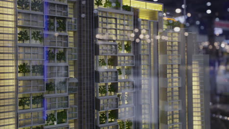 architectural model of a modern high-rise residential building
