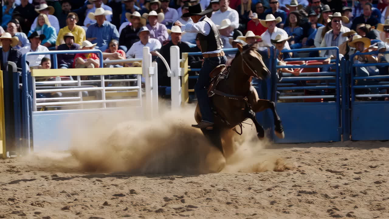 Cowboy Riding a Horse at a Rodeo