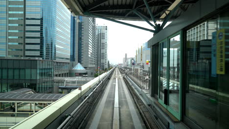 tokyo-japan, circa : train moving in tokyo, japan