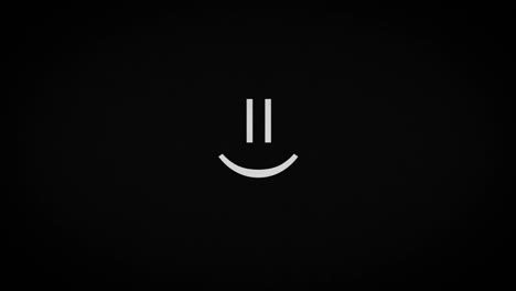 sonrisa feliz en la vieja pantalla de la televisión