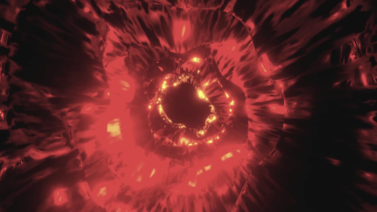 Loop Dinâmico de Túnel de Luz Abstrato Vermelho e Laranja