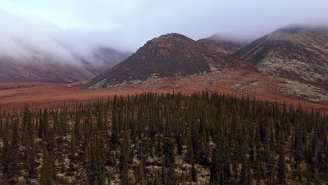ogilvie mountains in canada's yukon territory - drone shot