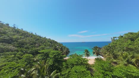 the natural beauty of playa onda beach, samana, dominican republic_fpv shot
