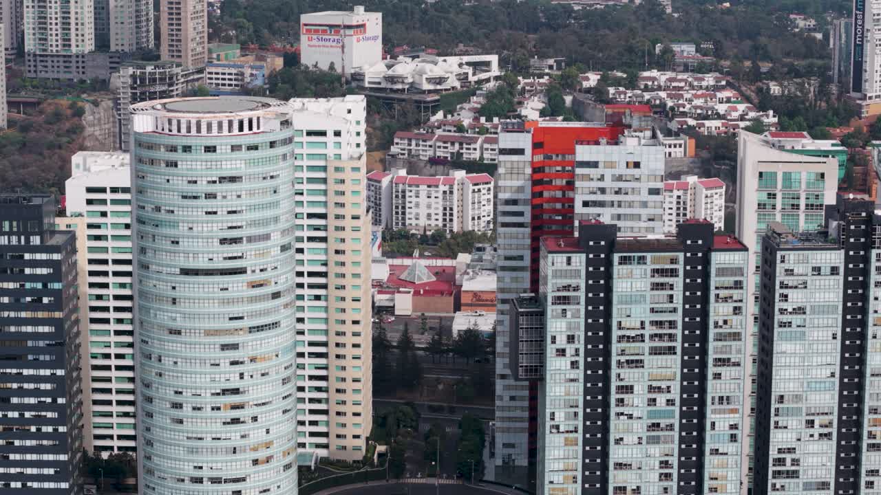 Santa Fe aerial perspective, Mexico City's upscale business hub