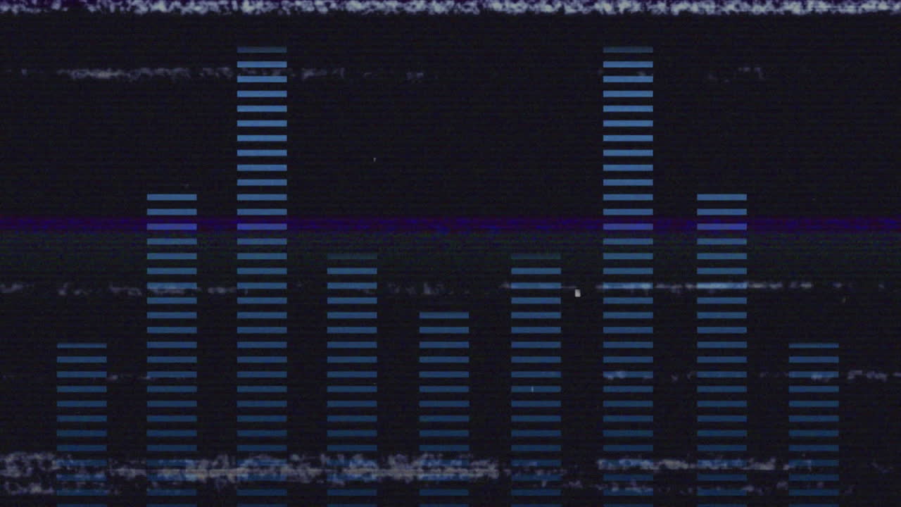 스크린 라인 간섭으로 밴드 그래픽 eq 미터를 표시합니다.