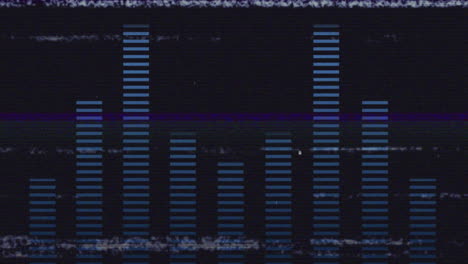 screen with lines interference showing band graphic eq meter