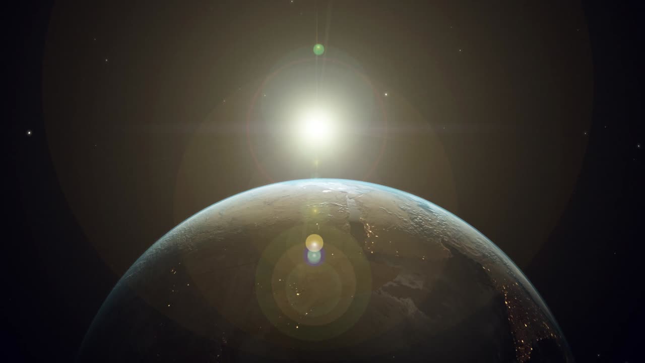 Animation of sunset on Earth from space