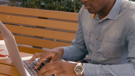 handsome man using laptop