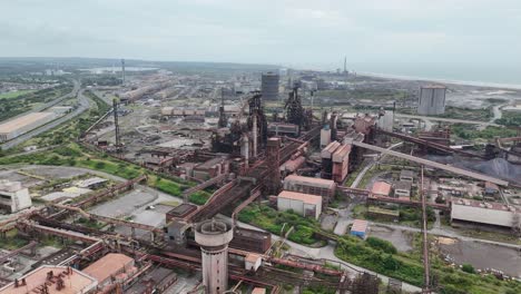 closed steel works port talbolt, wales uk drone,aerial 4k footage