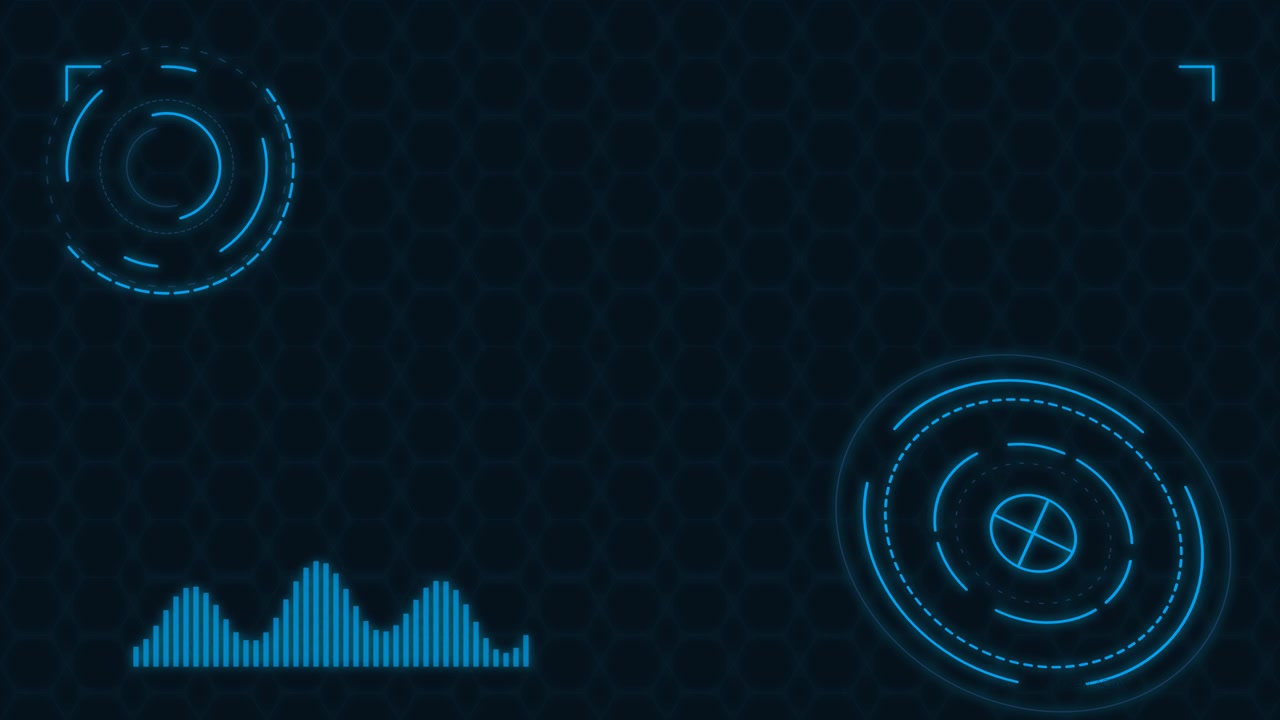 Futuristic Digital HUD Interface with Animated Data Visualization