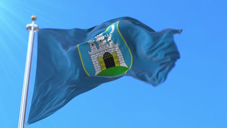 flag of zagreb, capital city of croatia, loop