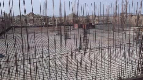 iron frame reinforcement concrete slab