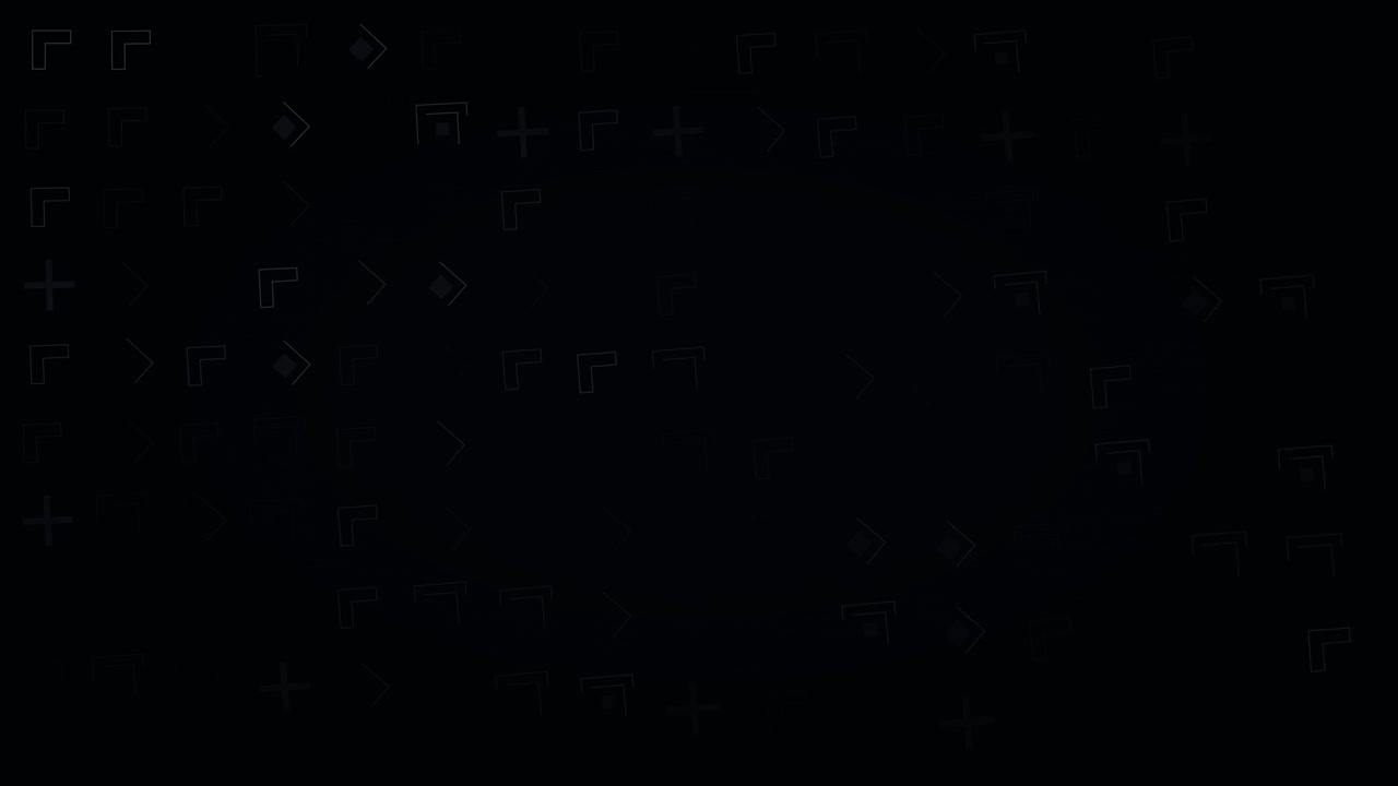 Abstract Motion Background with Geometric Shapes on Black