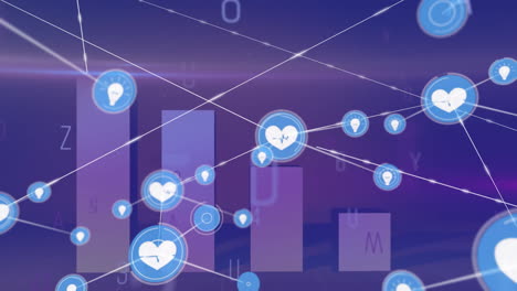 Animation-Des-Netzwerks-Von-Verbindungen-Mit-Symbolen-über-Statistiken
