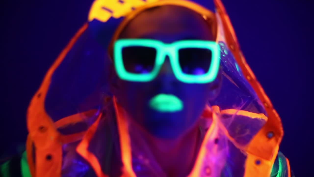 retrato de brillo de neón