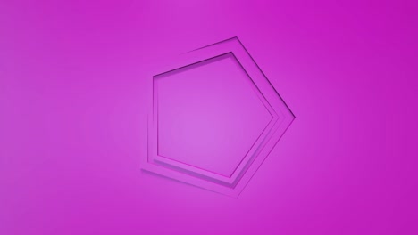 pink business animation. rotation of the pentagon frames. 3d rendering, window, loop, minimalistic solid color. somersault