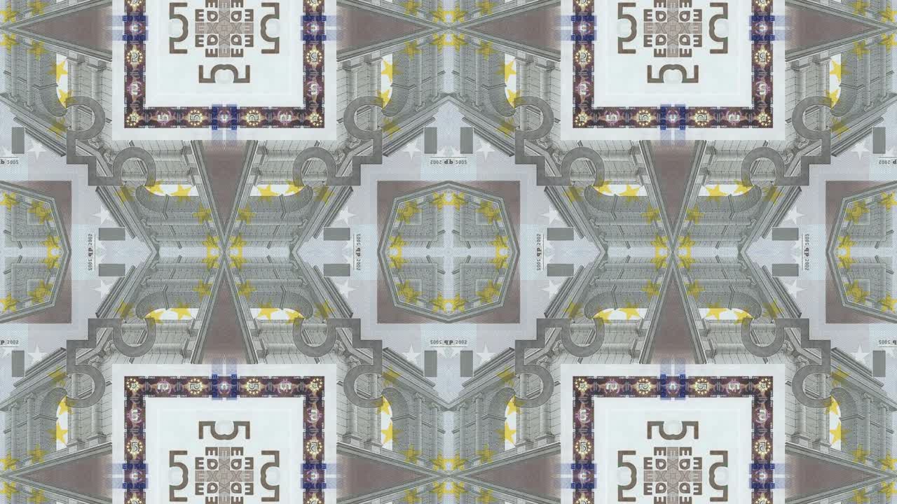 추상적인 모션 그래픽 모자이크 (seamless loop mosaic) 의 유로 화폐