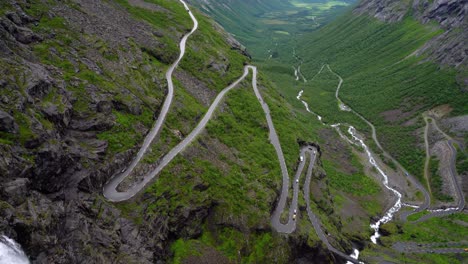 trolls path trollstigen or trollstigveien winding mountain road.