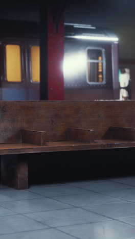 empty train station waiting bench