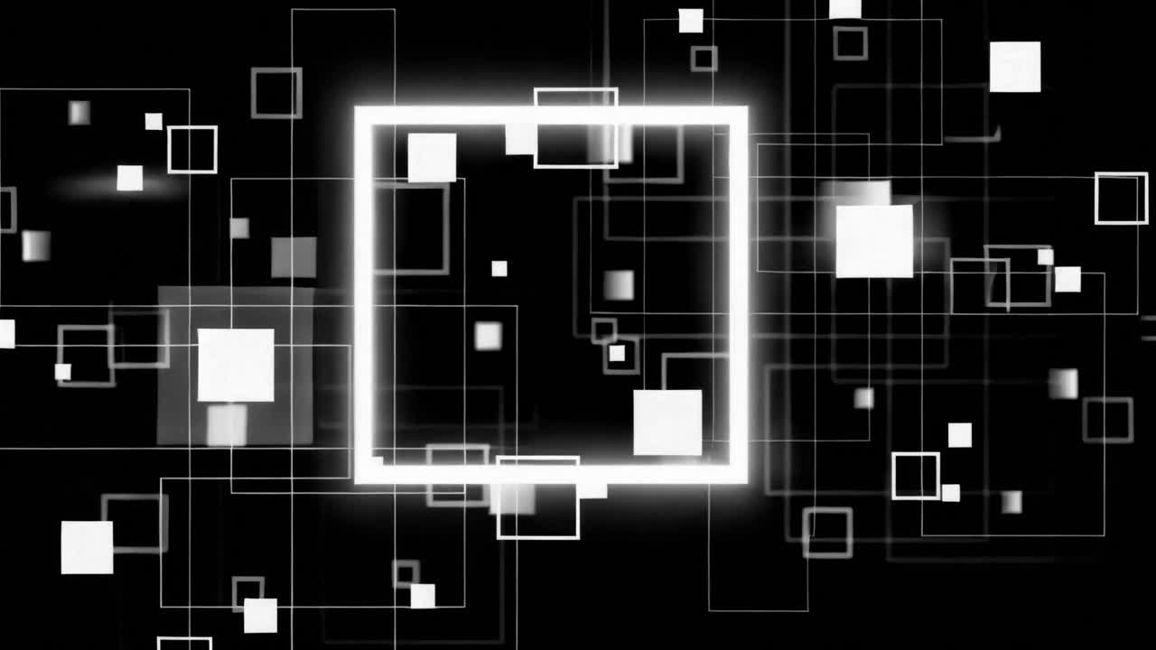 Abstract geometric digital animated overlay, transparent 4K video, alpha channel, ProRes 4444