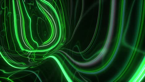 abstract glowing green lines