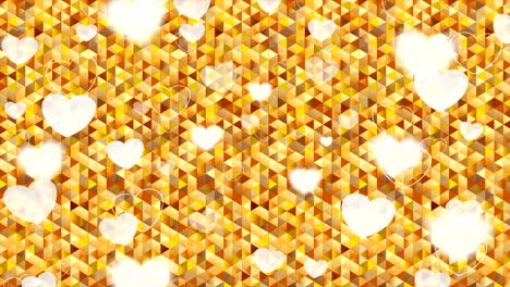 valentine day hearts polygonal pixelated golden video animation