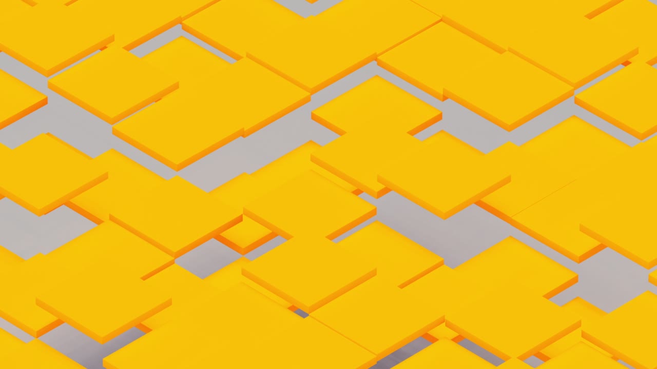 Yellow Tiles, Squares or Building Blocks in Subtle Natural Motion Seamless Loop