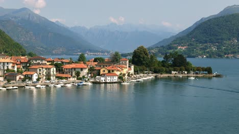 picturesque italian pella town on lake orta in piedmont region of italy