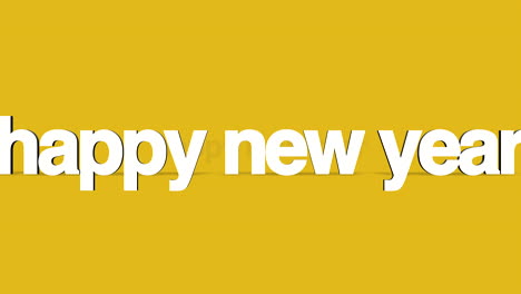 rolling happy new year text on yellow gradient