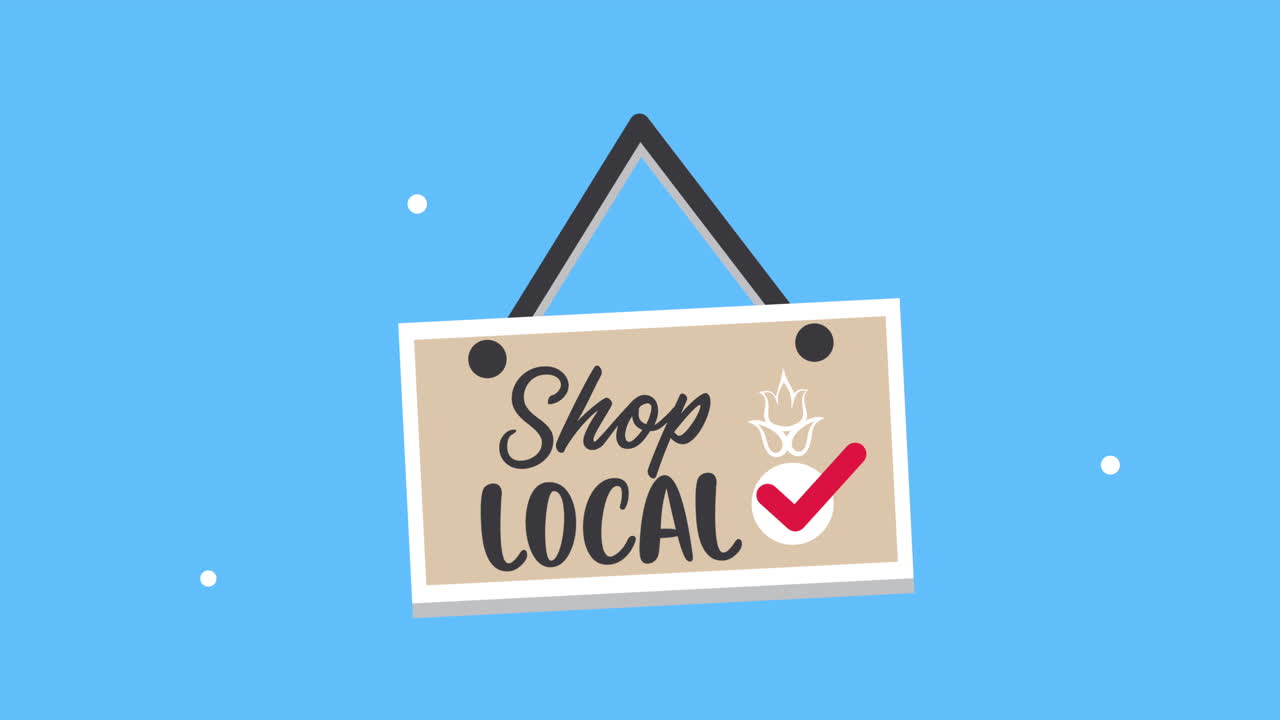 지역 상점 라벨에 붙여진 글자