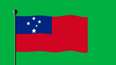 ondeando la bandera nacional del país de samoa aislada en la pantalla verde. animación de movimiento de bucle para el país de samoa.