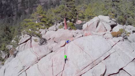 Rock-climbers-on-the-side-of-a-hill-in-Boulder-Colorado