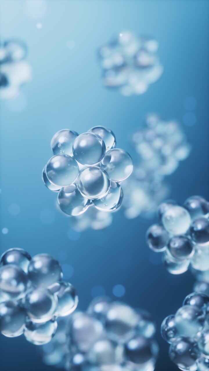 атомная физика с темно-синим фоном, 3d-рендеринг.