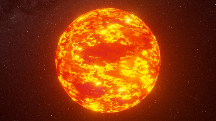 A fiery hot star in space