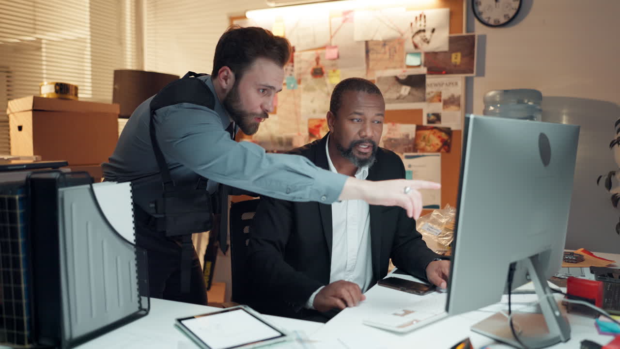 Detectives Investigating a Case in Office