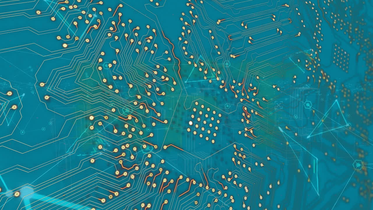 Animation of network of connections over blue background