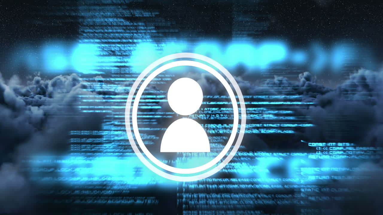 moviéndose a lo largo de los códigos digitales y scripts 4k