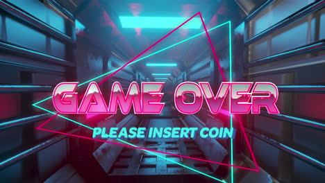 animación del juego sobre texto sobre túnel digital en movimiento