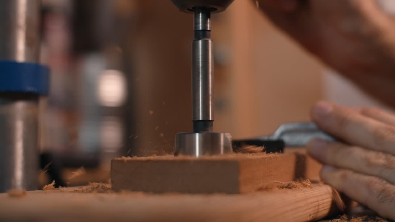 perforación de madera con perforación eléctrica