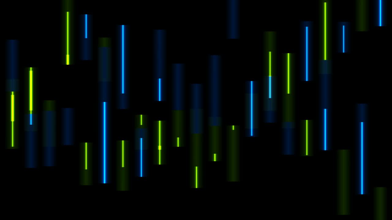 Glowing green blue neon laser lines abstract motion background