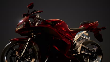 Moto-Sport-Bike-En-Estudio-Oscuro-Con-Luces-Brillantes