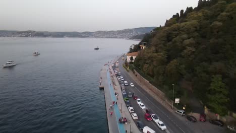 walking people coastline